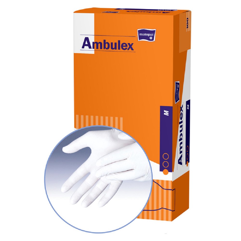 Ambulex Latexhandschuhe - gepudert - 100 Stück (M)