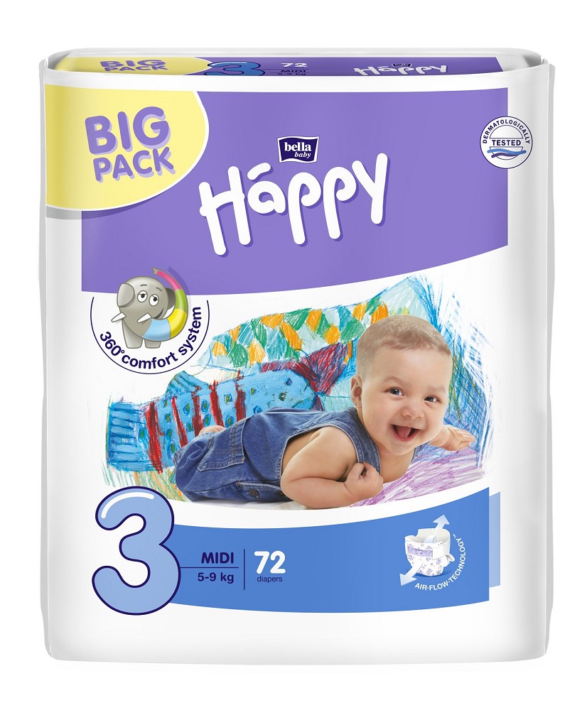 Bella Baby Happy - Größe 3 Midi (5-9 kg) - Bigpack